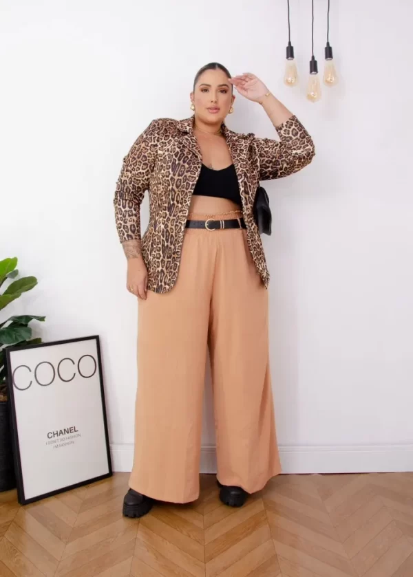 Blazer Plus Size  Lady Griffe Animal Print